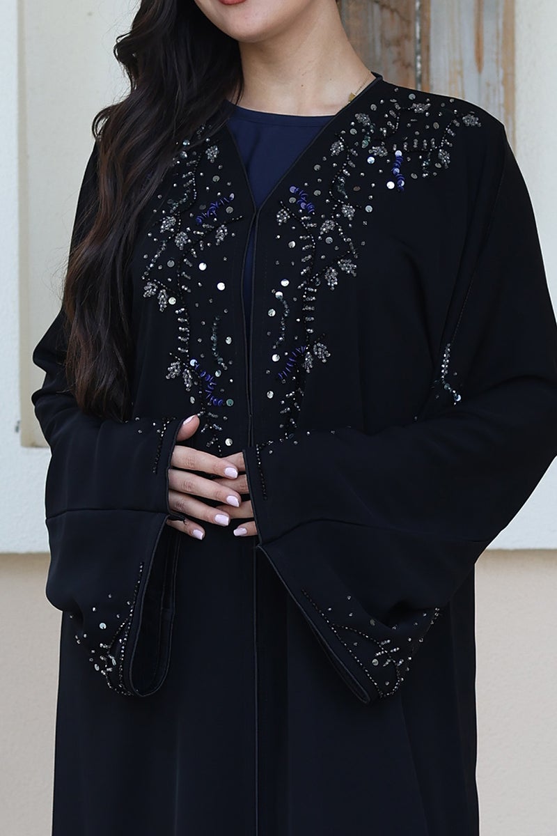 النخبة عباءة سوداء فاخرة - Image 2