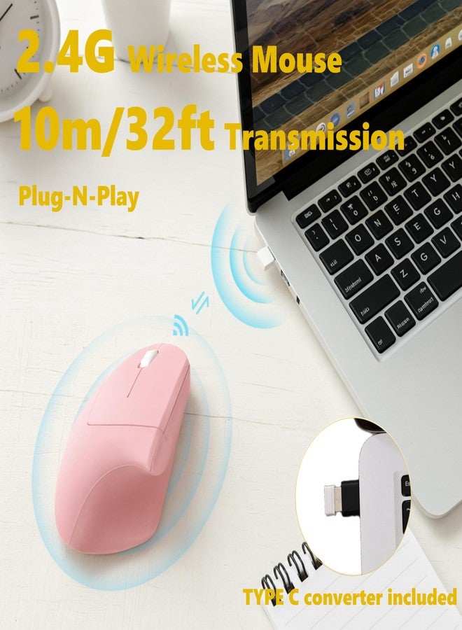 Urby Left Handed Mouse, Vertical Left Handed Ergonomic Wireless Mouse, Ideal for Lefty Users, Gaming & Office Use, Compatible with Windows/macOS/iPadOS. Pink - Image 4