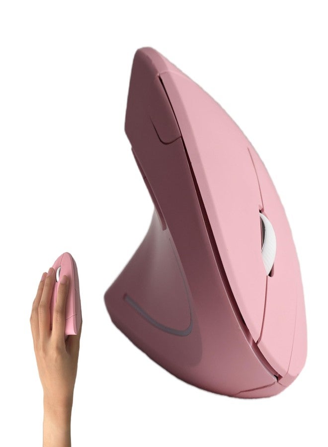Urby Left Handed Mouse, Vertical Left Handed Ergonomic Wireless Mouse, Ideal for Lefty Users, Gaming & Office Use, Compatible with Windows/macOS/iPadOS. Pink - Image 1