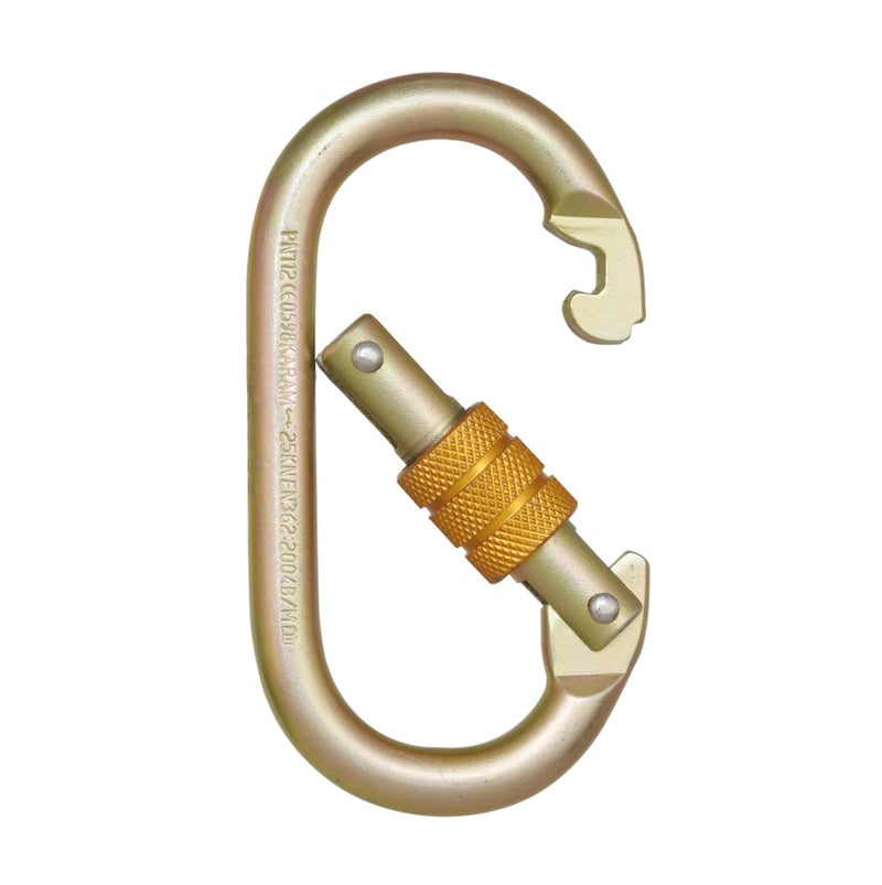 Karam Steel Carabiner Hook PN-112 Gate Opening: 18 mm, Tensile Strength: 25 Kn - Golden (PN 112)' (Alloy Steel, Steel Screw Locking Karabiner) - Image 3