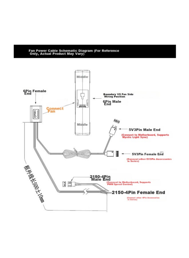 Sama Jingjie V5 Fan, Black Power Cable, Fan Power Cable/clamp Design - Image 2