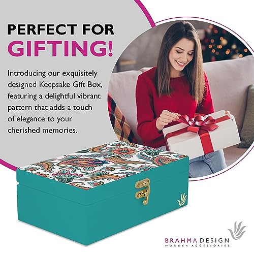 BRAHMA DESIGN Engineered Wood Decorative Gift Box For Presents | Oriental Paisley W Size 8 X 5 2.75 Jewellery/Tarot/Vintage Box, Knick-Knacks Storage Trunk Organiser, Packing, Inch, Multicolor - Image 4