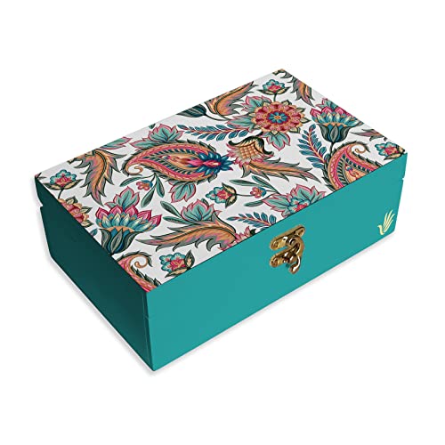 BRAHMA DESIGN Engineered Wood Decorative Gift Box For Presents | Oriental Paisley W Size 8 X 5 2.75 Jewellery/Tarot/Vintage Box, Knick-Knacks Storage Trunk Organiser, Packing, Inch, Multicolor - Image 1