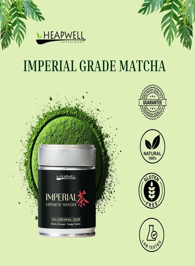 heapwell_superfoods Heapwell Superfoods Imperial First Harvest Matcha Green Tea Powder, AAA Ceremonial Grade, 30g, Sourced from Uji Kyoto - Image 2