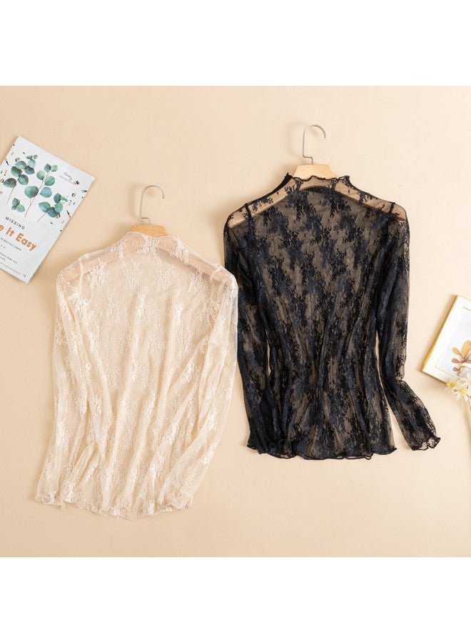 Modal Elegant Ultra-Thin Lace Blouse For Women, Trendy Top For Spring And Summer 2025 - Image 4