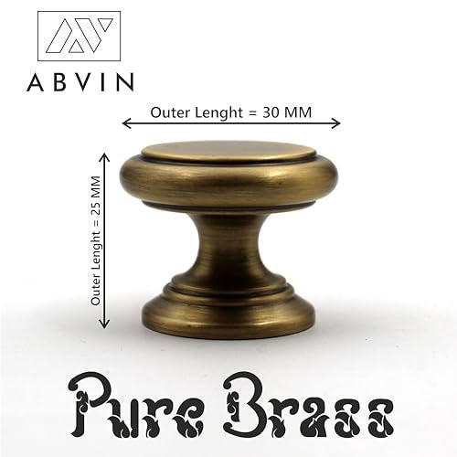 ABVIN Premium Brass Knobs Handles, Furniture Pulls Cabinets Cupboards Kitchen Drawers knobs (1 pcs) - Image 2