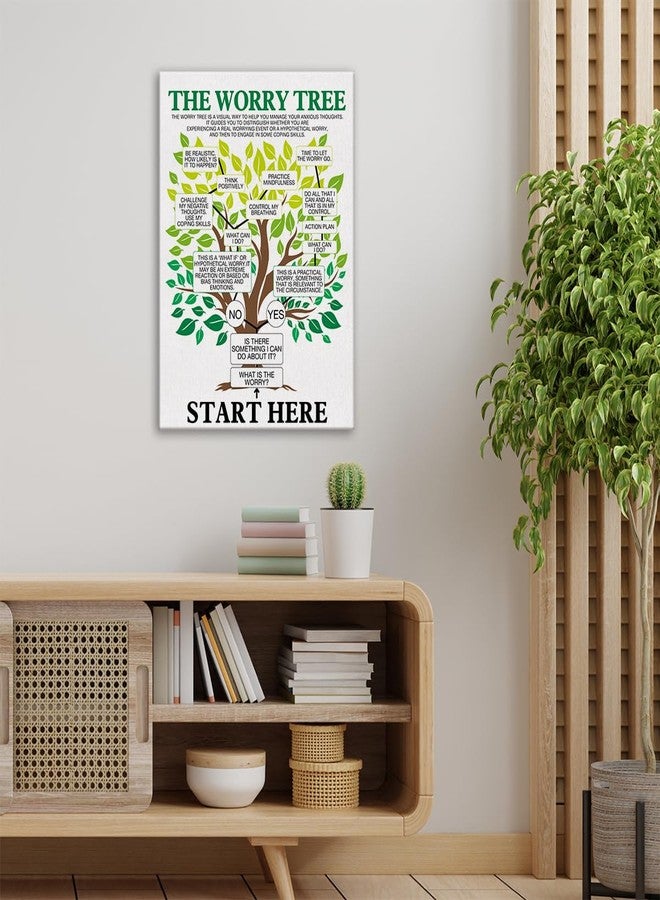 Zauly Anxiety Relief Wall Art Canvas Painting Therapist Print Framed Mental Health Poster Canvas Sign for Therapy Office Decor (12x15 Inch) - Image 4