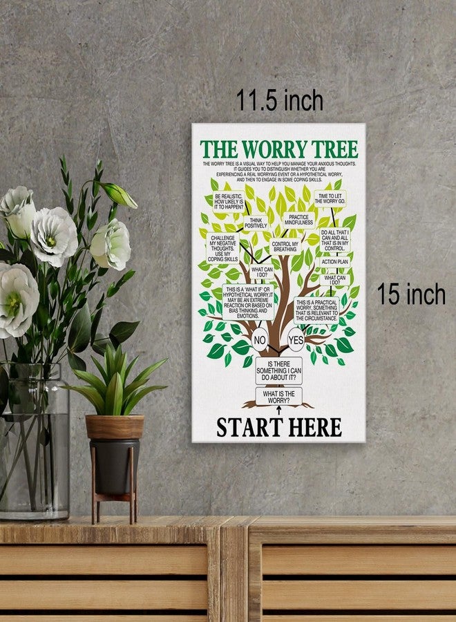 Zauly Anxiety Relief Wall Art Canvas Painting Therapist Print Framed Mental Health Poster Canvas Sign for Therapy Office Decor (12x15 Inch) - Image 2