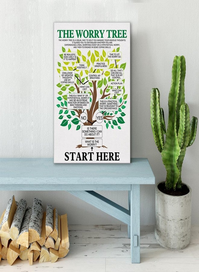 Zauly Anxiety Relief Wall Art Canvas Painting Therapist Print Framed Mental Health Poster Canvas Sign for Therapy Office Decor (12x15 Inch) - Image 5