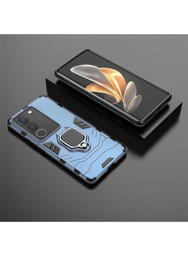 X-level Phone Case Cover Compatible with VIVO V29 5G/V29Pro/S17/S17Pro/S17T with Magnetic Car Mount Ring Holder Kickstand & Shockproof Military Grade Drop Proof Protection Sturdy Bumper Protective Back Cover - Image 4