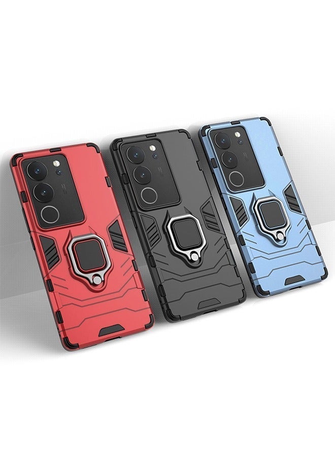 X-level Phone Case Cover Compatible with VIVO V29 5G/V29Pro/S17/S17Pro/S17T with Magnetic Car Mount Ring Holder Kickstand & Shockproof Military Grade Drop Proof Protection Sturdy Bumper Protective Back Cover - Image 5