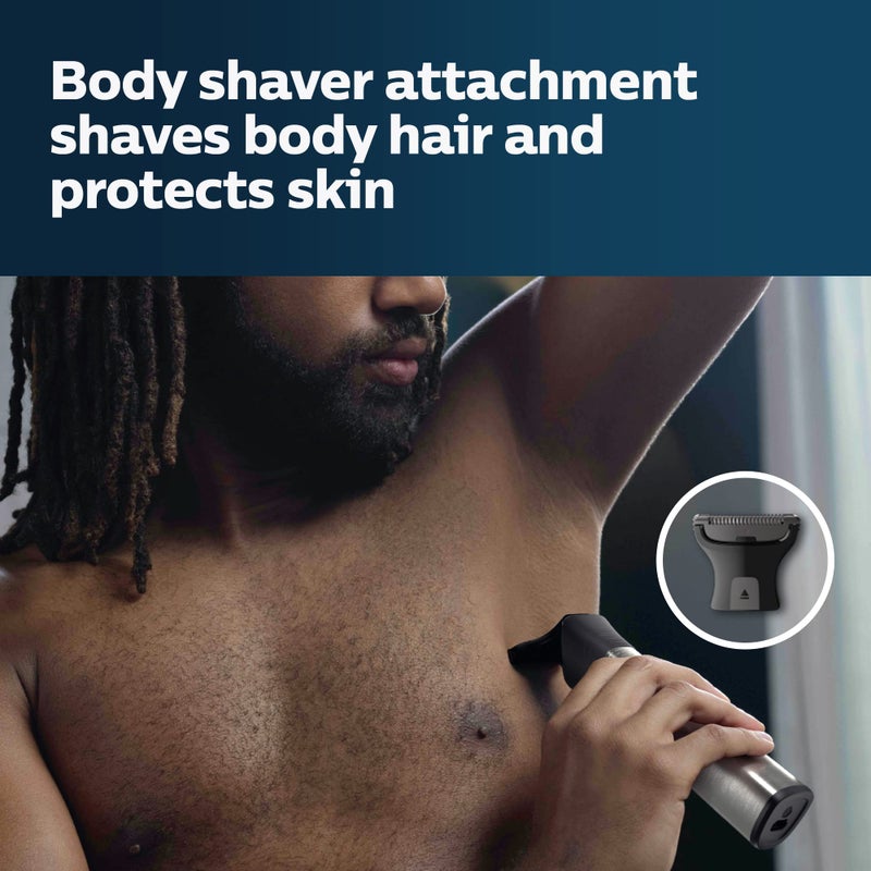 Norelco New Philips Multigroom Series 9000-21 Piece Men's Grooming Kit for Beard, Body, face, Nose, Ear Hair Trimmer w/Premium Storage case, MG9510/60 - Image 5