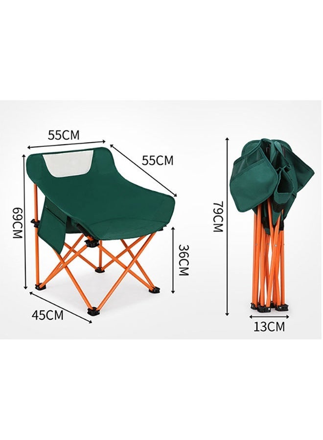 EHOME Camping Folding Chairs Heavy Duty Support 330 Lbs Moon Chair With Carry Bag, Outdoor Quad Lumbar Back Padded With Side Pockets, Built Durable And Reliable With Compact Foldable Steel Frame(1pcs,white） - Image 5