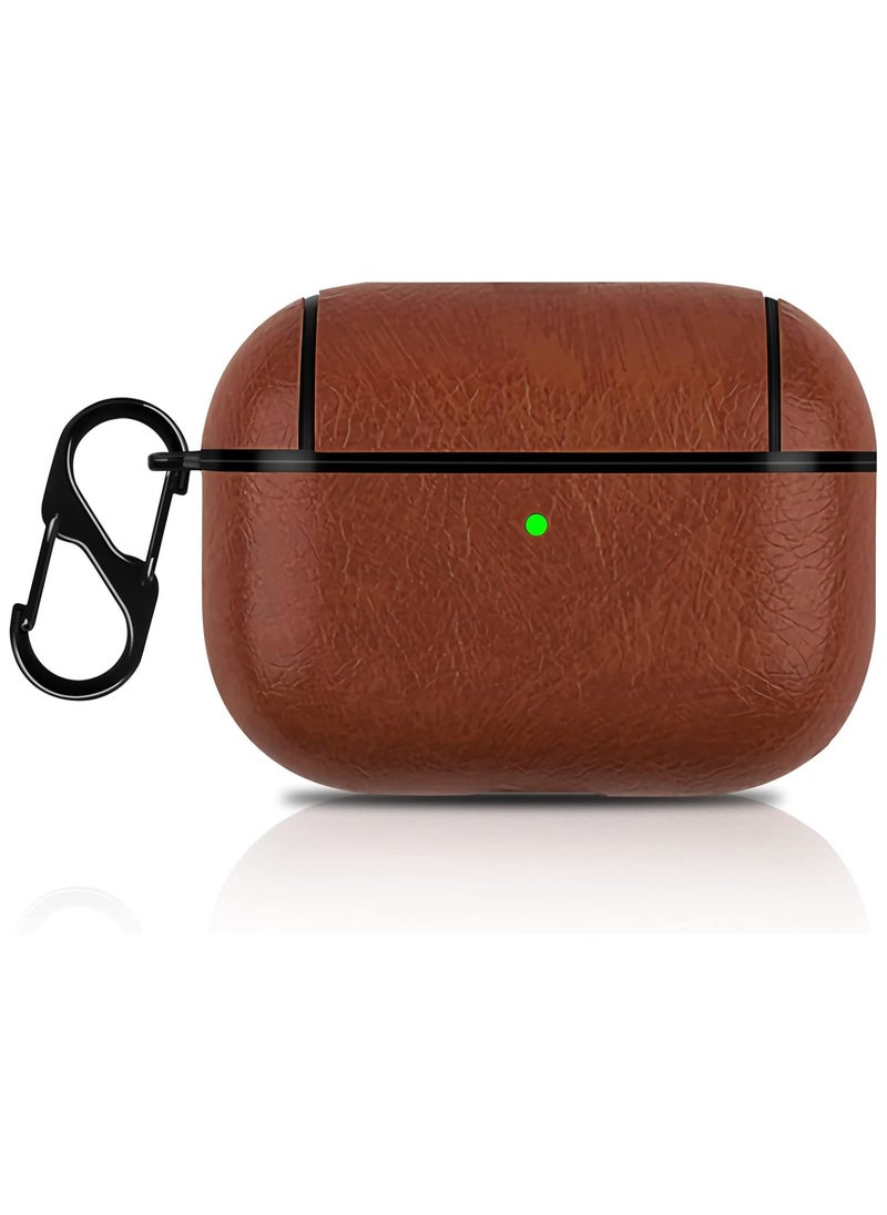 Generic - Protective Charging Box Case Cover With Carabiner For Apple AirPods Pro Light Brown/Black - Image 1