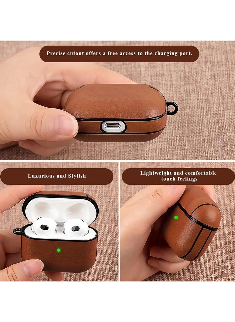Generic - Protective Charging Box Case Cover With Carabiner For Apple AirPods Pro Light Brown/Black - Image 1