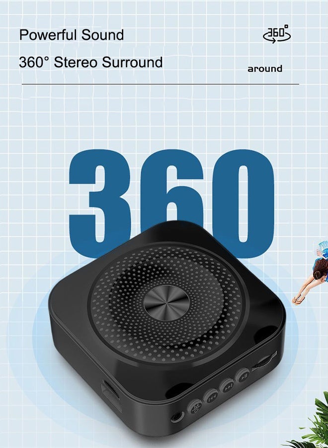 Portable Voice Amplifier Wired Microphone and Speaker, Support U Disk and TF Card,Personal Microphone Speech Amplifier, Loudspeaker for Teachers, Tour Guides/Coaches Metting/Yoga/Fitness,Black - Image 5