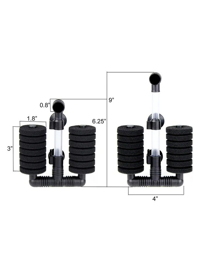 AROAQ Bio Sponge Filter for Betta Fry Aquarium Fish Tank Up to 30 Gal each Double Sponge Design 4 -Pack - Image 4