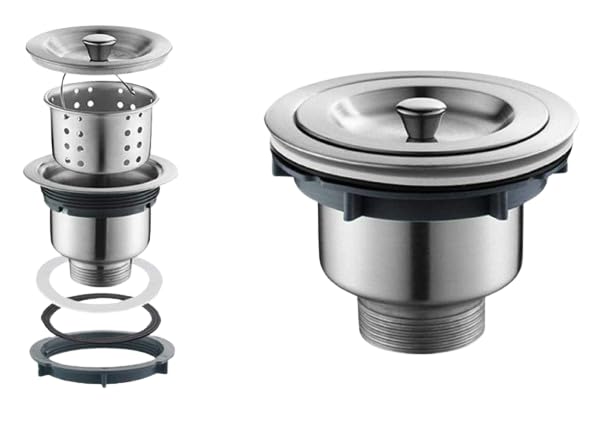 JAGGER جاغر 304 JAG321 مصفاة مطبخ من الفولاذ المقاوم للصدأ 4 بوصة مع سلة تحت المصفاة - Image 1