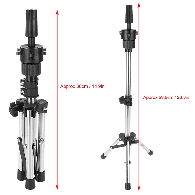 Widely used design Mannequin Head Tripod Stand, Adjustable Tripod Stand Holder for Hair Salon Cosmetology Hairdressing Training Cosmetology Doll Head Support Silver Home & professional compatible - Image 4
