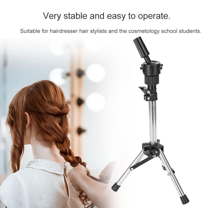 Widely used design Mannequin Head Tripod Stand, Adjustable Tripod Stand Holder for Hair Salon Cosmetology Hairdressing Training Cosmetology Doll Head Support Silver Home & professional compatible - Image 2