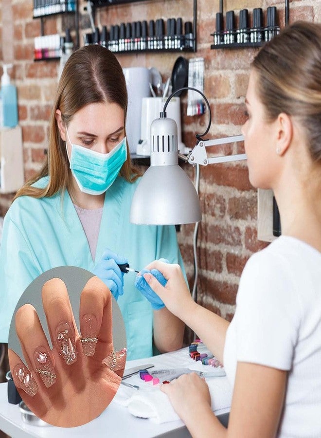TTSAM 810 قطعة من أحجار الأظافر المتعددة الأشكال 60 شكل كبير + 750 خرز دائري مسطح 3D زجاج AB كريستال لأحجار الأظافر لفنون الحرف اليدوية DIY مكياج الوجوه الأحجار الماسية الجواهر (وردي) - Image 5