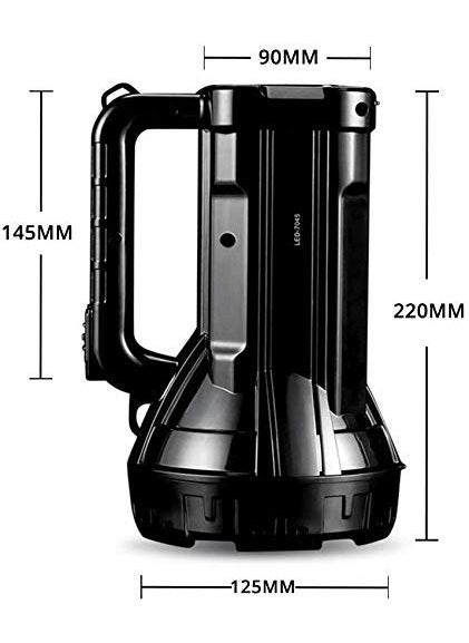 EzLife EzLife El7045B Portable Rechargeable High Brightness Led Torch Light Black Pack of 1 Aluminum  - Image 2