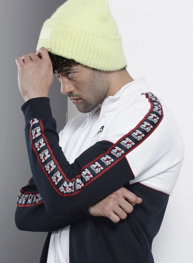 The Indian Garage Co  The Indian Garage Co Men Regular Fit Colourblocked High Neck Full Sleeves Sweatshirt  | Best Price UAE
