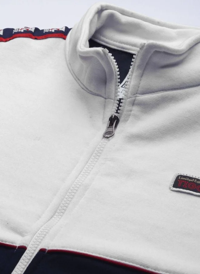 The Indian Garage Co  The Indian Garage Co Men Regular Fit Colourblocked High Neck Full Sleeves Sweatshirt  | Best Price UAE