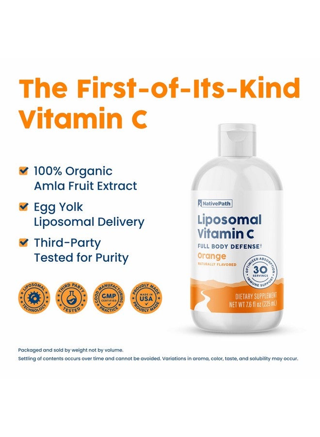 NativePath Liposomal Vitamin C 500mg with Amla Extract - High Absorption Immune Support Supplement - Orange Flavor, 30 Servings - Image 3