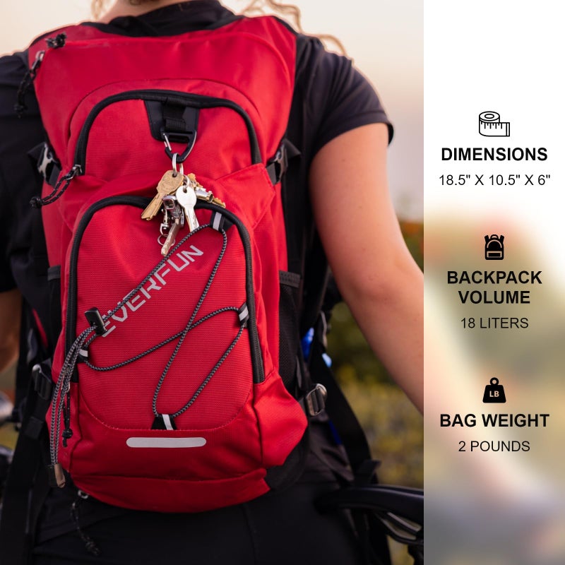 EVERFUN Women Hydration Backpack 18L Hiking Water Backpack with 3L Water Bladder, Hydration Pack Insulated Daypack Lightweight Hydropack with Rain Cover for Hiking, Cycling, Running, Festivals - Image 5
