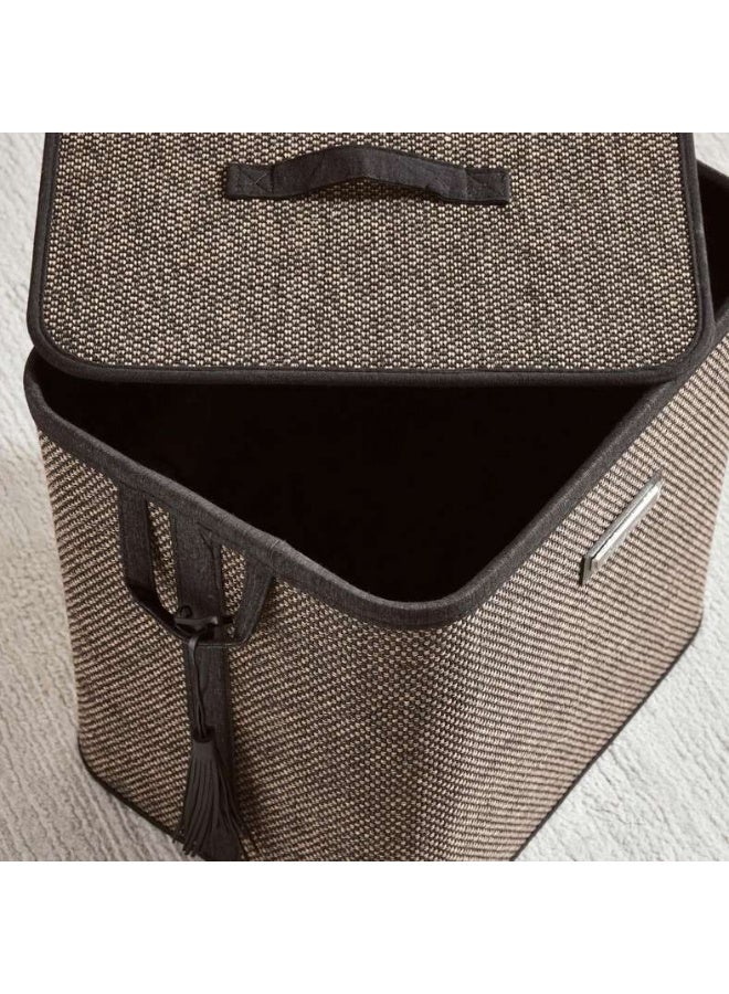 Pan Home Dorian Bamboo Laundry Hamper with Handle 40x30x40cm-Natural/Black - 261AIC9903810 - Image 2