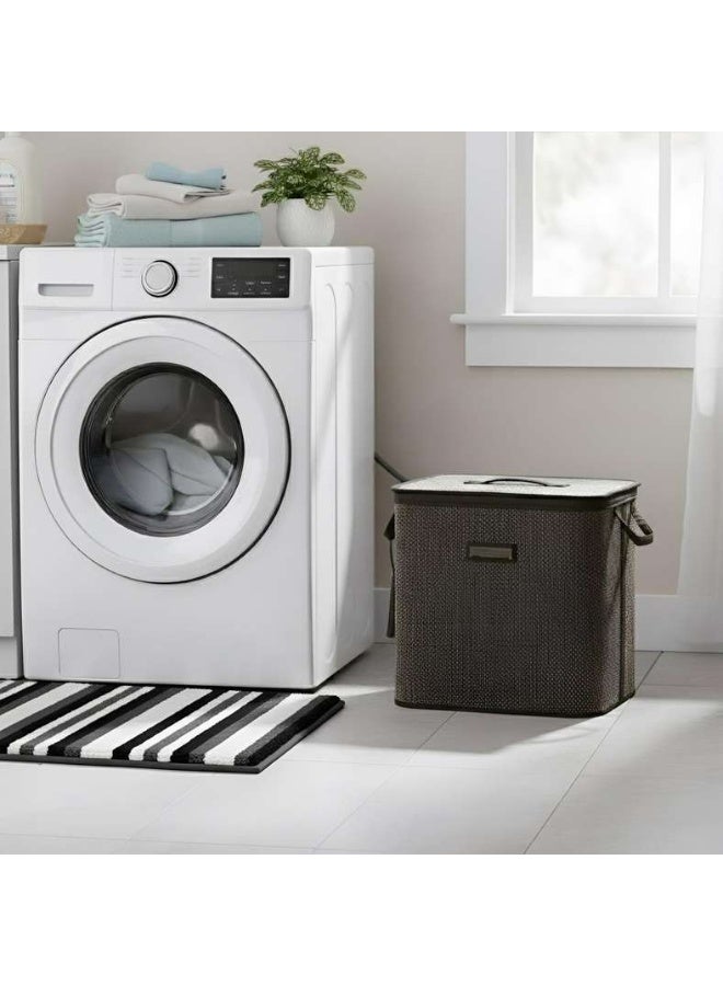 Pan Home Dorian Bamboo Laundry Hamper with Handle 40x30x40cm-Natural/Black - 261AIC9903810 - Image 1