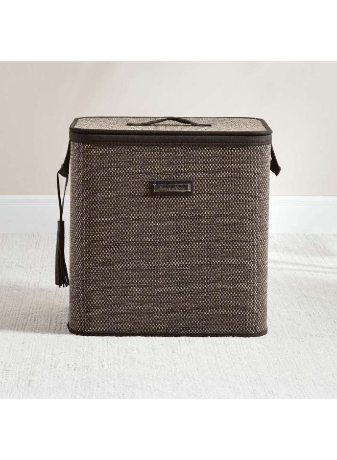 Pan Home Dorian Bamboo Laundry Hamper with Handle 40x30x40cm-Natural/Black - 261AIC9903810 - Image 3
