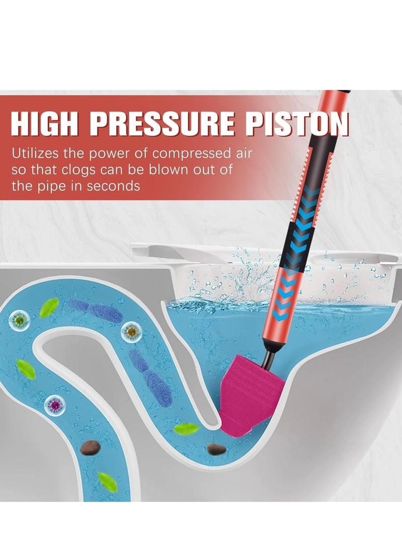 KASTWAVE High Pressure Toilet Unblock, One Shot Toilet Pipe Plunger, Upgraded Stainless Steel Toilet Plunger Kit, High Pressure Air Drain Clog Remover Plumbing Tool for Toilet, Bathroom, Floor Drain, Sewer  - Image 3