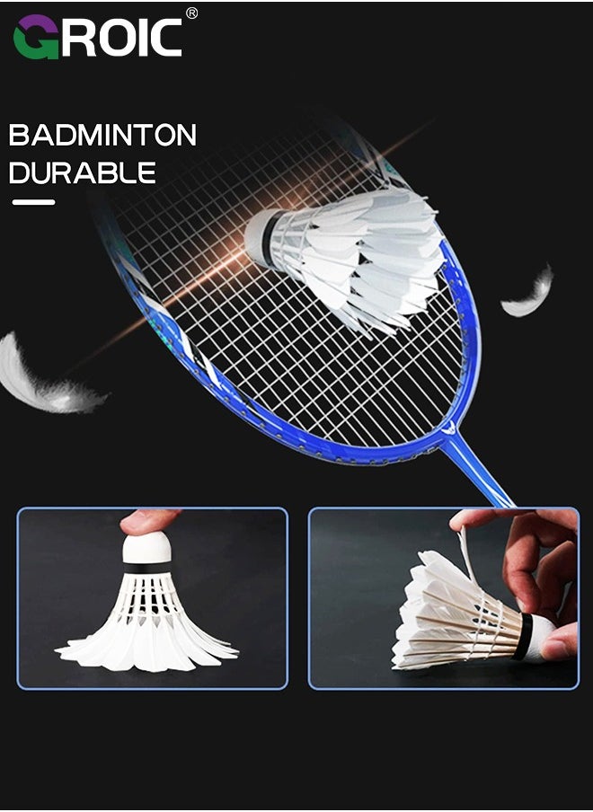 GROIC 9 Pack LED Badminton Shuttlecocks, Dark Night Glow Birdies Lighting Duck Feather Stable Durable High Speed Training Badminton Balls for Night & Day Practice Sports Training Activities  - Image 3