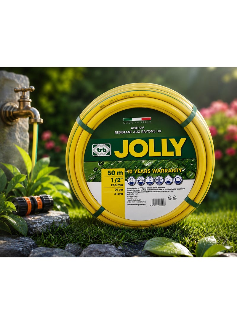 Jolly Garden Hose Pipe 3 Layer PVC Water Hose | UV Resistant | 20 Bar Pressure | Made in Italy | 10 Years Warranty - Image 2
