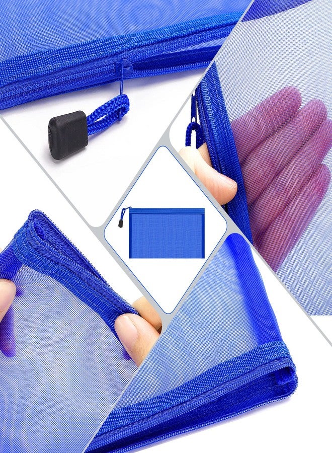 Sinzip 20 Pack Multicolored Zipper Mesh Pouch, Zipper Pencil Pouches Pen Bags, Multipurpose Travel Bags for Cosmetic School Office Supplies and Travel Accessories, 10 Colors (Assorted F) - Image 3