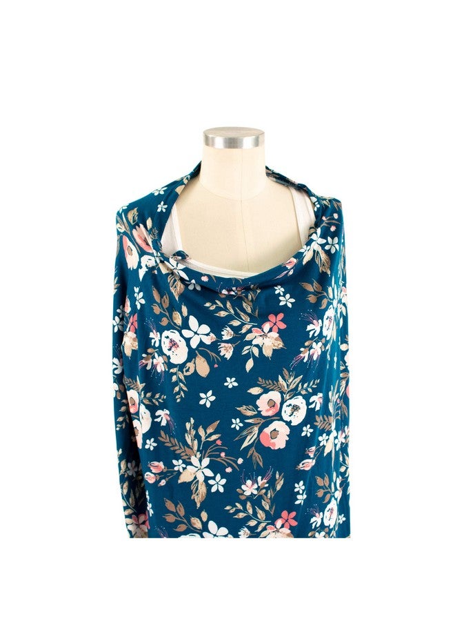 Bebe au Lait Bebe au Lait 5-in-1 Multi-Use Cover: Nursing Covers for Breastfeeding, Infinity Scarf, Nursing Shawl, Car Seat Cover, Shopping Cart Cover, Carrier Cover, Privacy Nursing Cover- Midnight Floral - Image 1