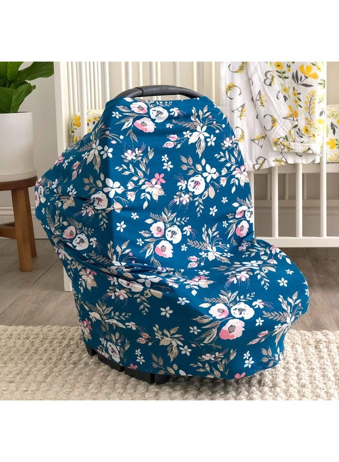 Bebe au Lait Bebe au Lait 5-in-1 Multi-Use Cover: Nursing Covers for Breastfeeding, Infinity Scarf, Nursing Shawl, Car Seat Cover, Shopping Cart Cover, Carrier Cover, Privacy Nursing Cover- Midnight Floral - Image 3