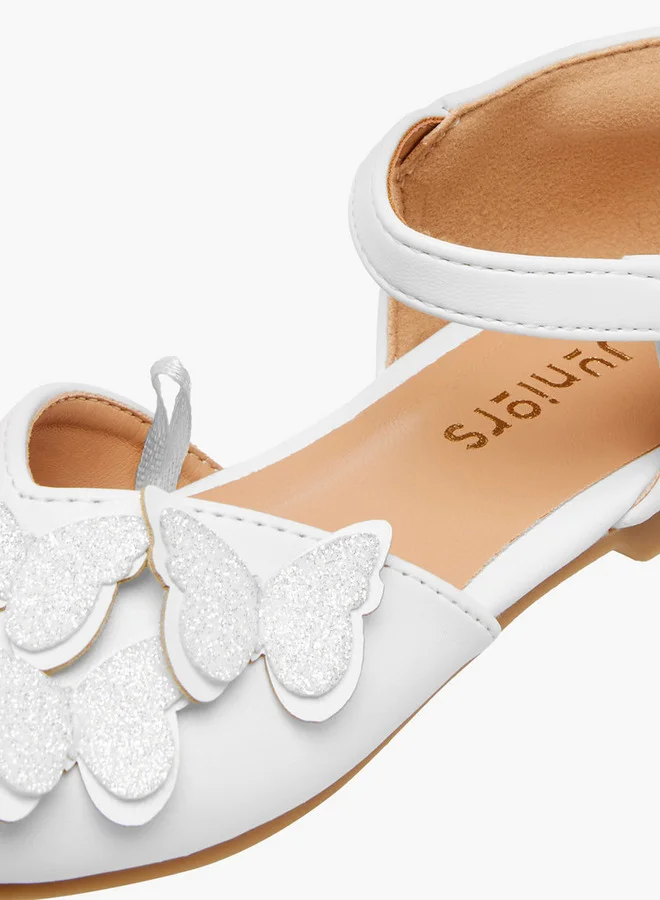 JUNIORS Butterfly Embellished Shoes with Hook and Loop Closure