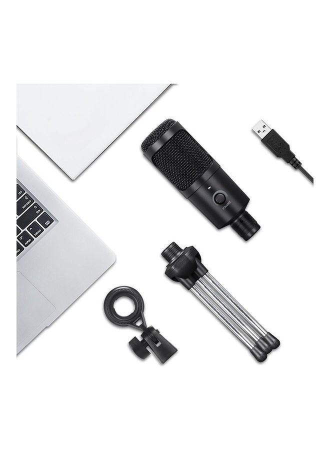 مجموعة ميكروفون مكثف محمول بمنفذ USB للتسجيل في الأستوديوهات أسود - Image 5