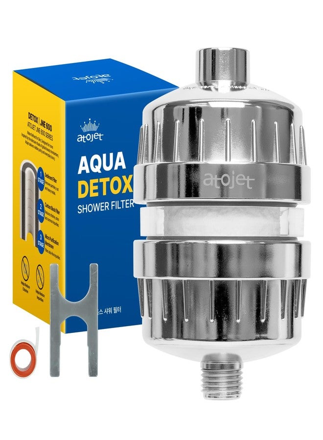 ATOJET Aqua Detox Shower Filter Influenced by Korea’s Beauty Tradition - Relieves dryness and irritation while improving skin and hair health - CHROME (JNE600C-SNG-DTX) - Image 1