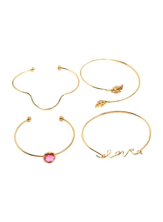 NIBEMINENT 4-Piece Stone Studded Fashion Bracelet Set - Image 1