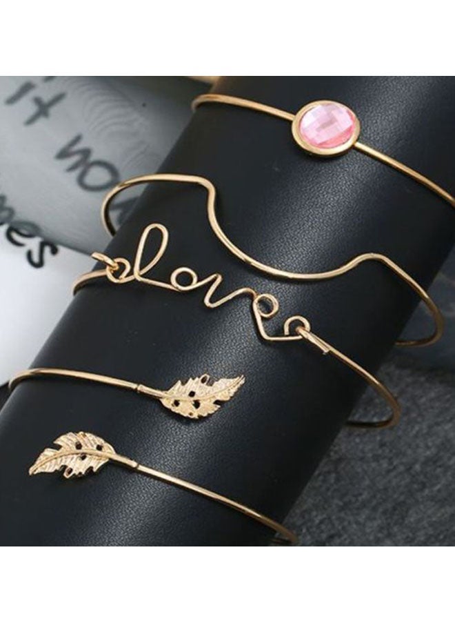 NIBEMINENT 4-Piece Stone Studded Fashion Bracelet Set - Image 2