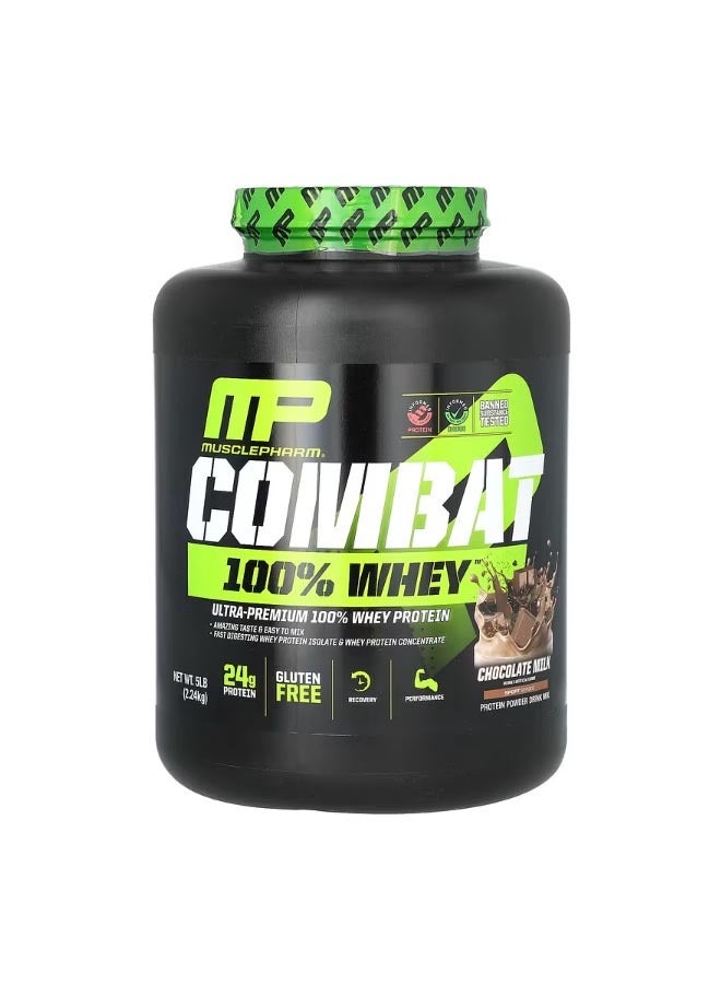 ماسل فارم Combat 100% Whey Protein Chocolate Milk 5 lb 2.24 kg - Image 1