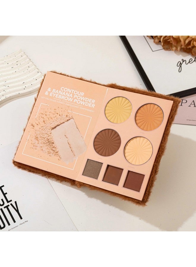 Afflano 4-In-1 Eyeshadow,Highlighter,Blusher Contour,Contour Bronzer Powder Eyeshadow Notebook Palette - Multicolor - Image 5