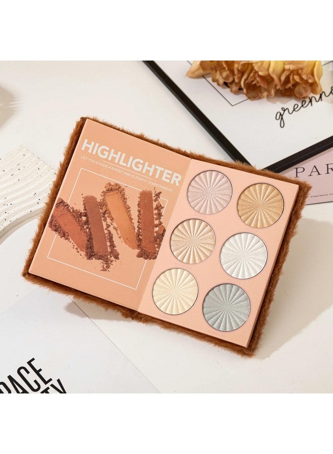 Afflano 4-In-1 Eyeshadow,Highlighter,Blusher Contour,Contour Bronzer Powder Eyeshadow Notebook Palette - Multicolor - Image 3