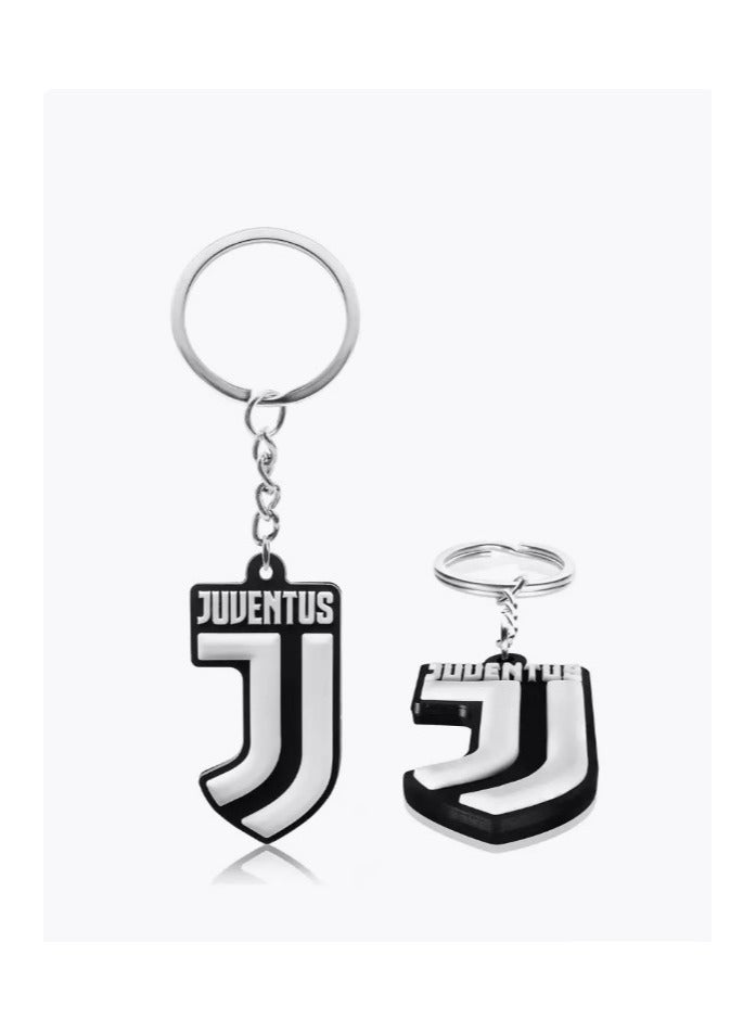 MARIO DRAFTS Juventus Football Club Logo Keychain, Metal Keyring, Black and White - Image 4