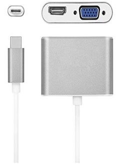Generic 2-in-1 USB Type-C to HDMI/VGA Adapter for MacBook/Huawei - Dual Monitor 4K Converter with Heat-Resistant Design  - Image 1