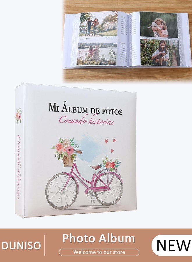 DUNISO ألبوم صور ريترو 200 جيب لصور 6 بوصات ألبوم صور محمول لحفلات الزفاف العائلية والأولاد والبنات - Image 1